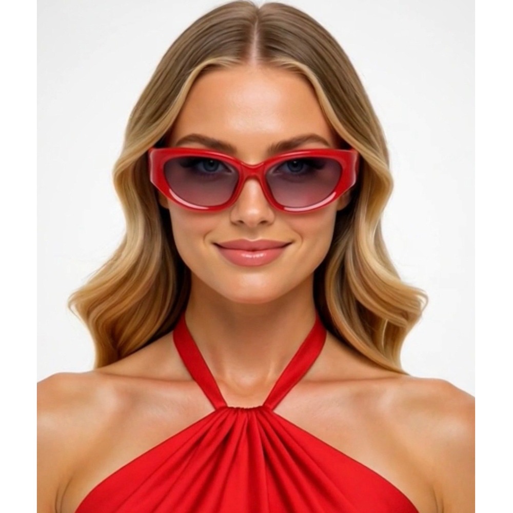 Women‎ Sunglasses Red Frame Luxury Sun Protect Fashion Sports Beach Lentes Gafas